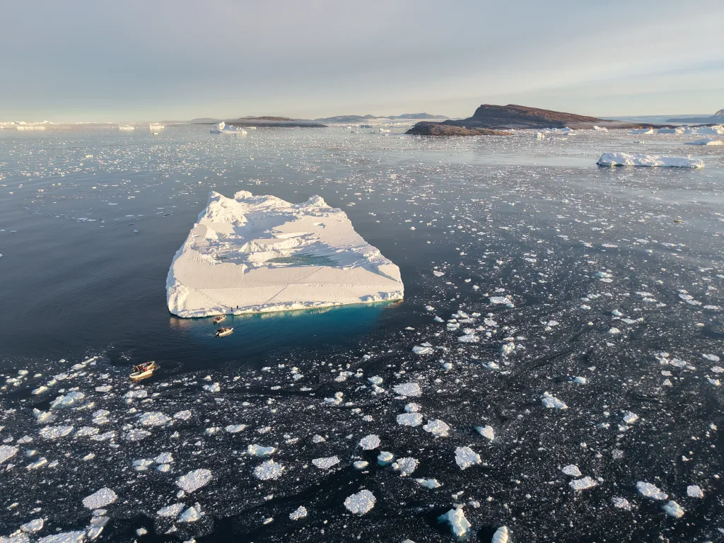 Sea ice and boat